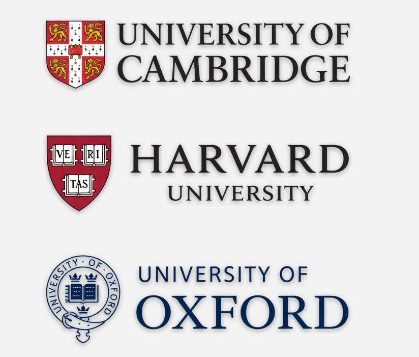 University of Cambridge, Harvard University, University of Oxford